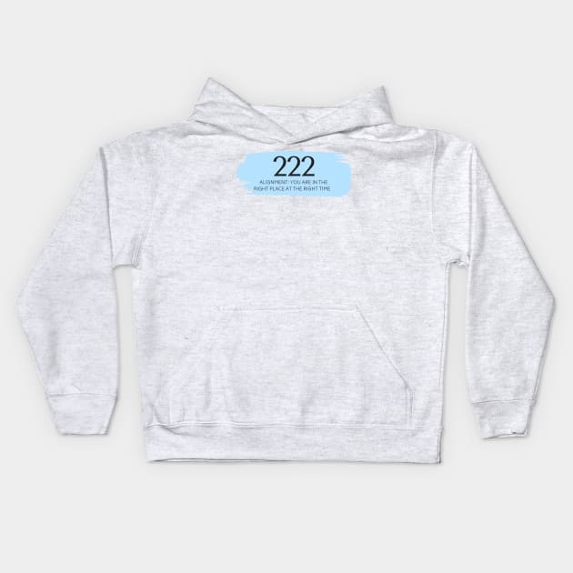 222 Angel Number blue Kids Hoodie by anrockhi